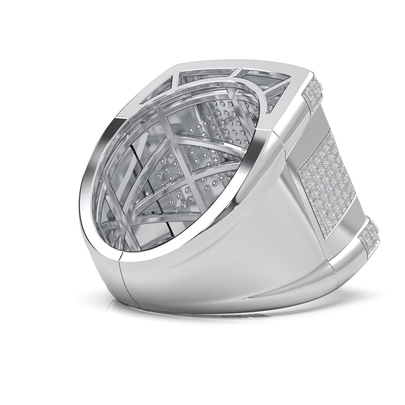 1.60 ct Natural Diamond Mens Rings in 14k White Gold