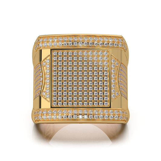 1.60 ct Moissanite Mens Rings in 10k Yellow Gold