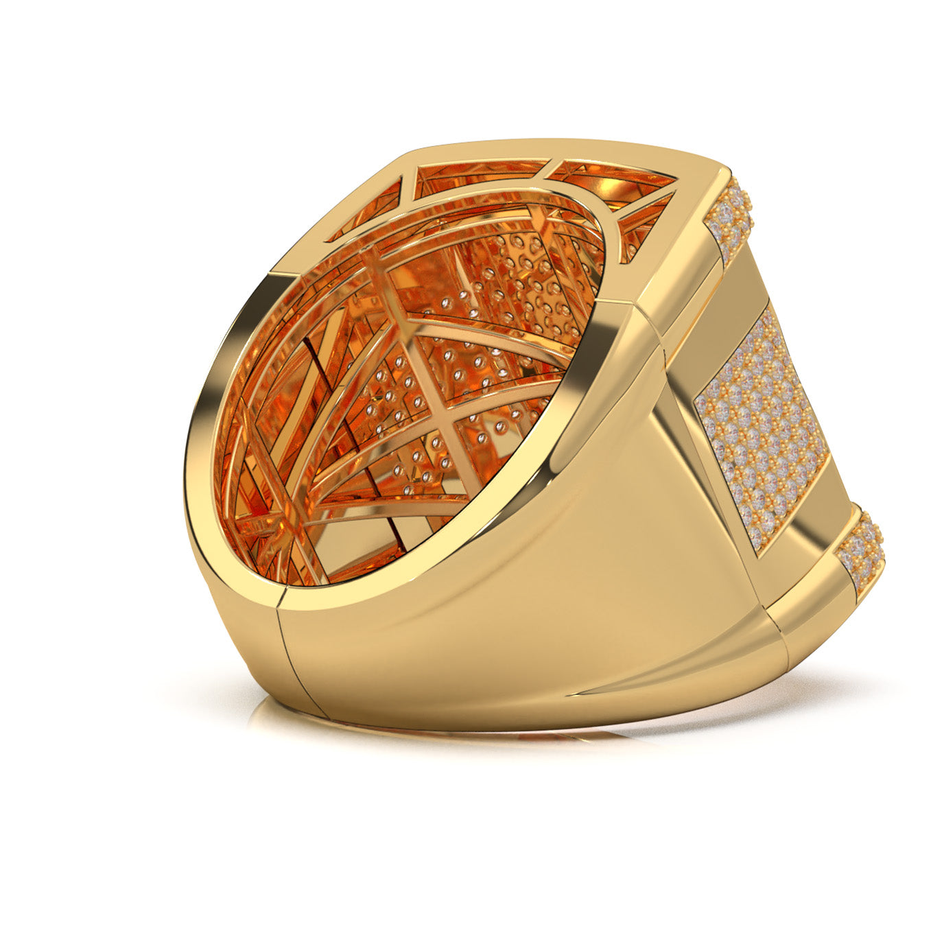 1.60 ct Moissanite Mens Rings in 10k Yellow Gold