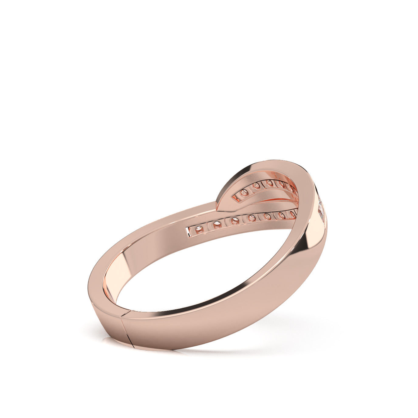 0.40 ct Moissanite Wedding Bands in 10k Rose Gold