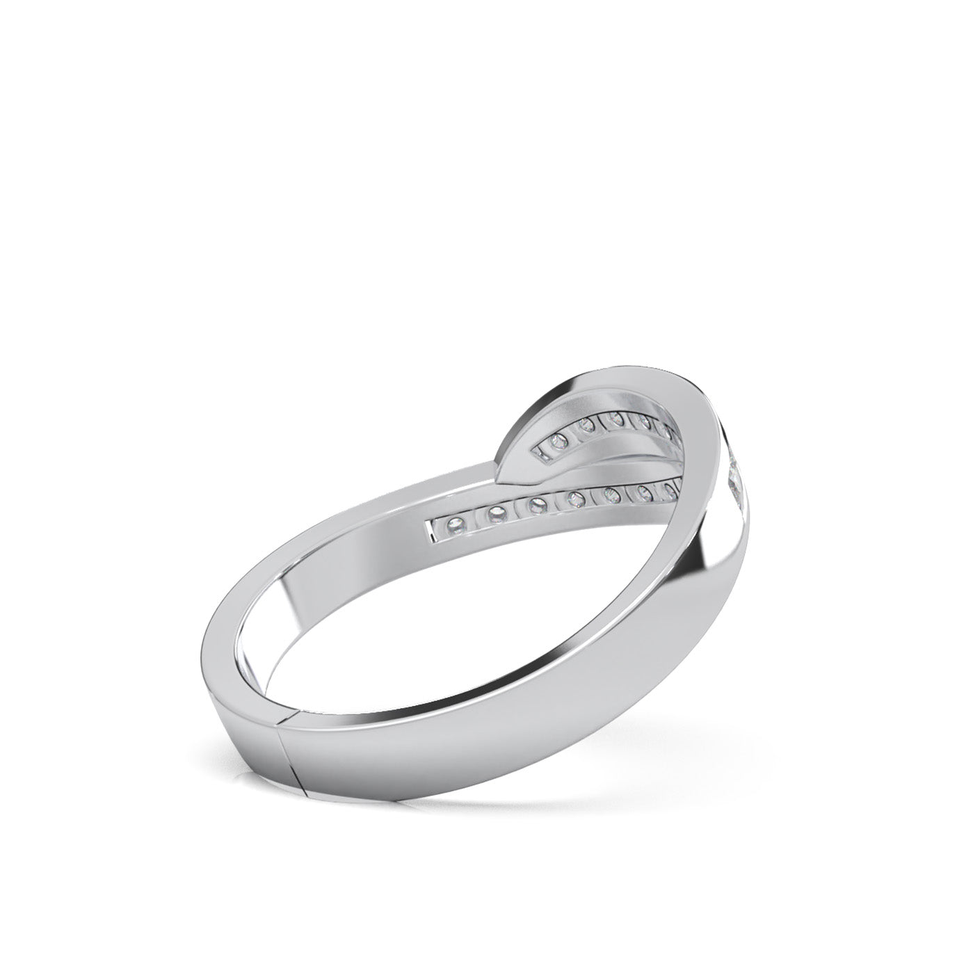 0.40 ct Moissanite Wedding Bands in 10k White Gold