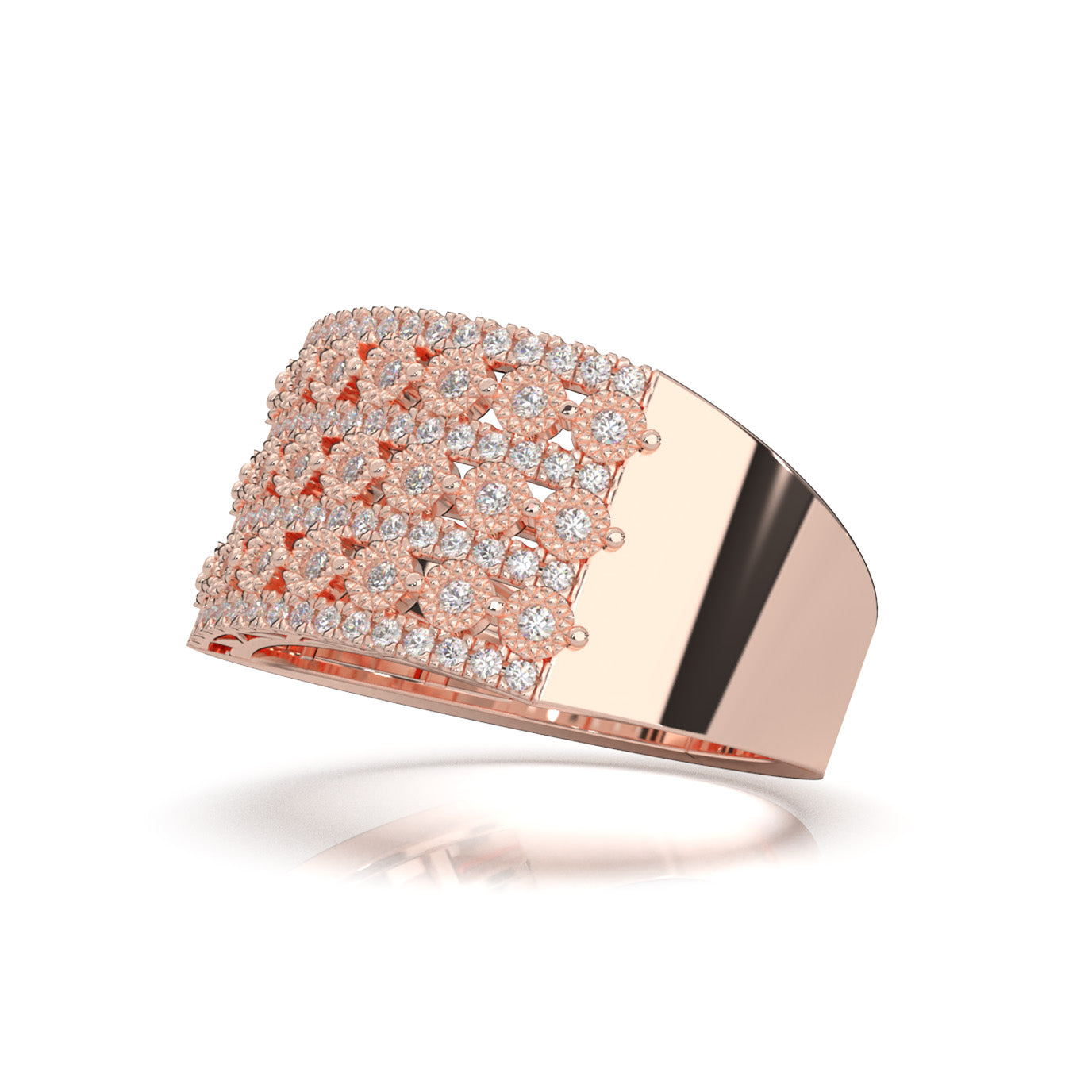 0.66 ct Natural Diamond Mens Rings in 10k Rose Gold