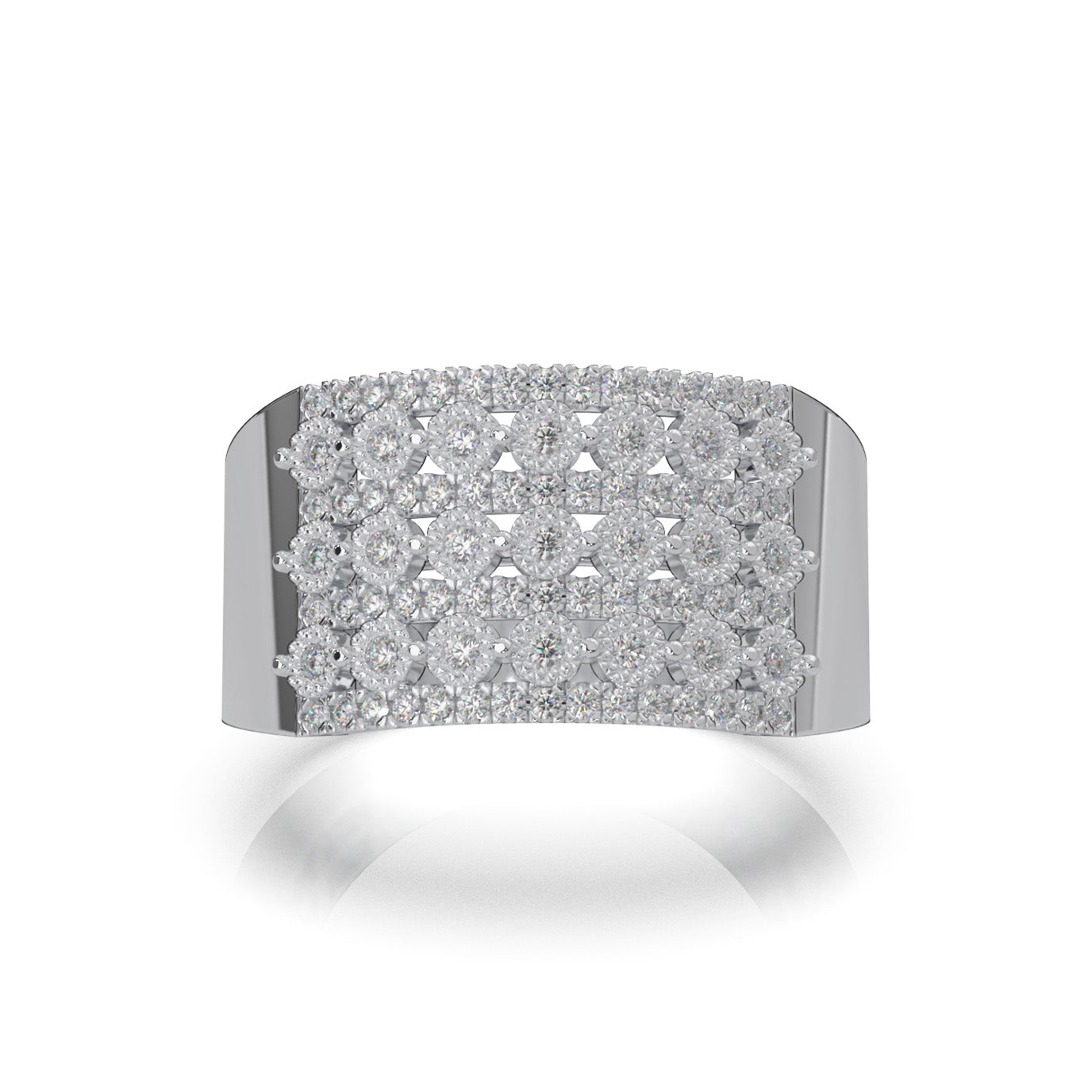 0.66 ct Natural Diamond Mens Rings in 14k White Gold