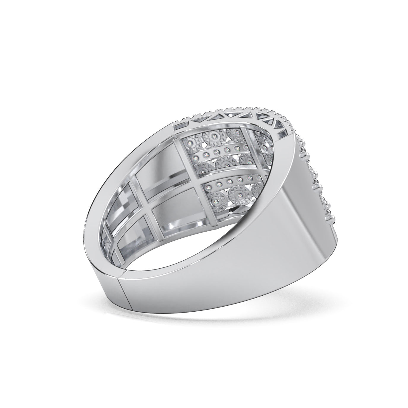 0.66 ct Natural Diamond Mens Rings in 14k White Gold