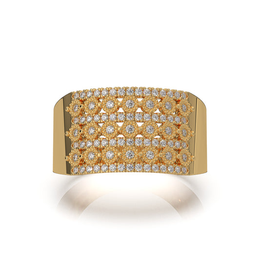 0.66 ct Lab Grown Diamond Mens Rings in 14k Yellow Gold