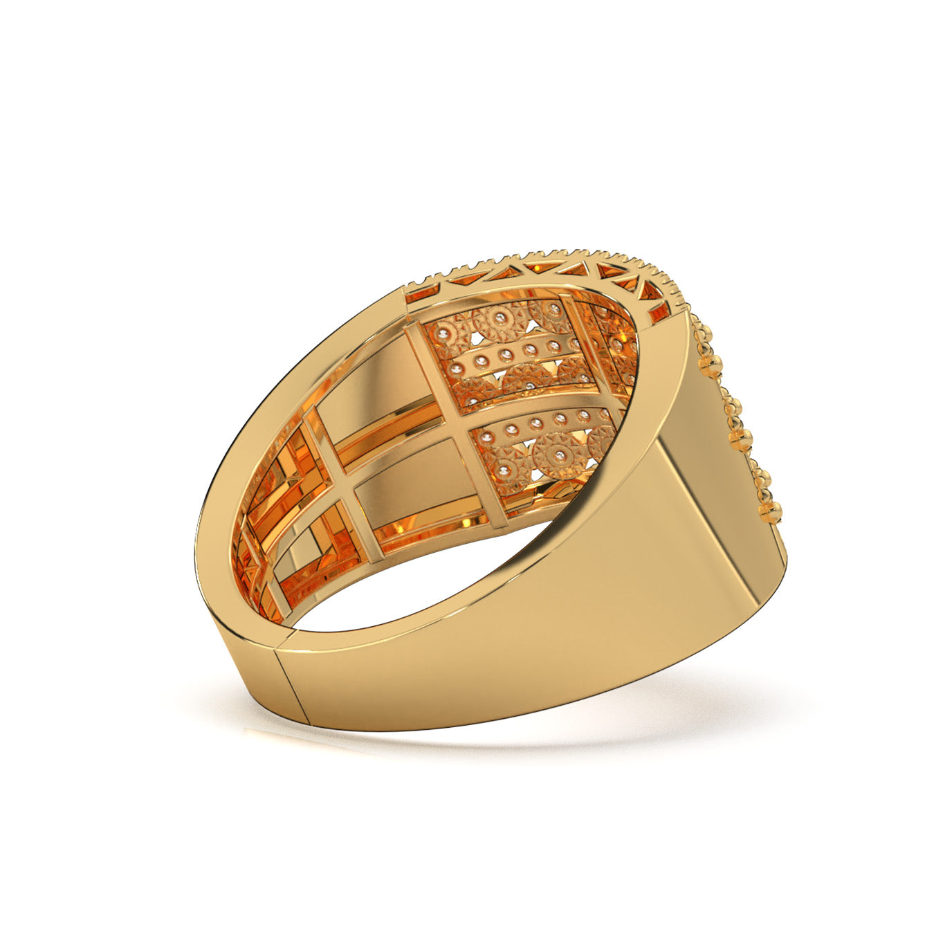 0.66 ct Lab Grown Diamond Mens Rings in 14k Yellow Gold