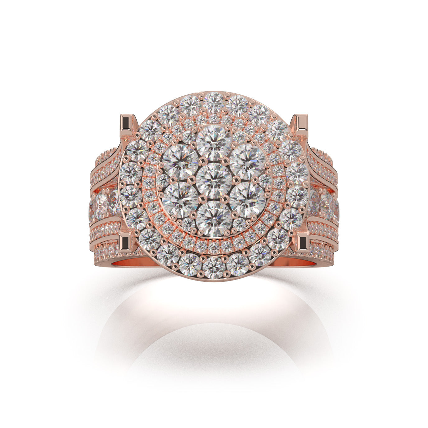 4.60 ct Natural Diamond Engagement Sets in 10k Rose Gold