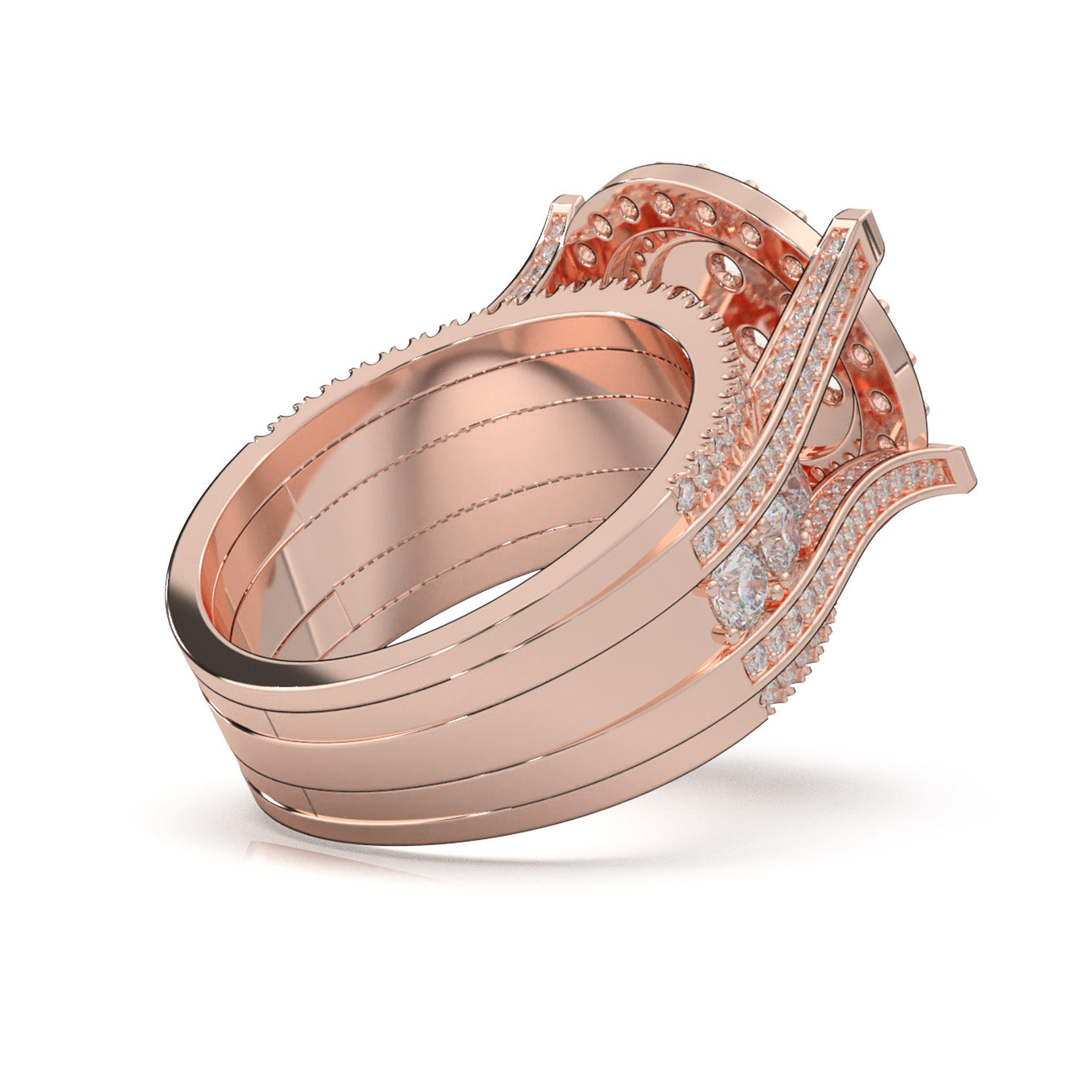 4.60 ct Natural Diamond Engagement Sets in 10k Rose Gold