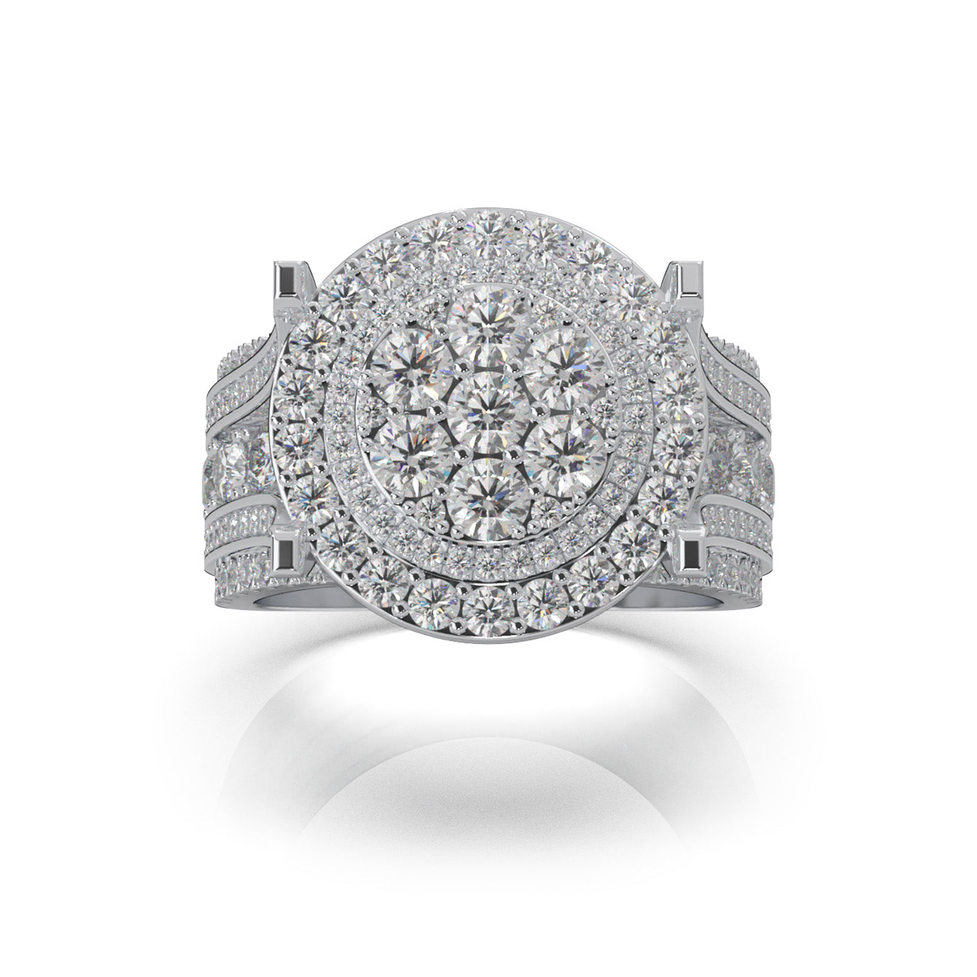 4.60 ct Natural Diamond Engagement Sets in 10k White Gold