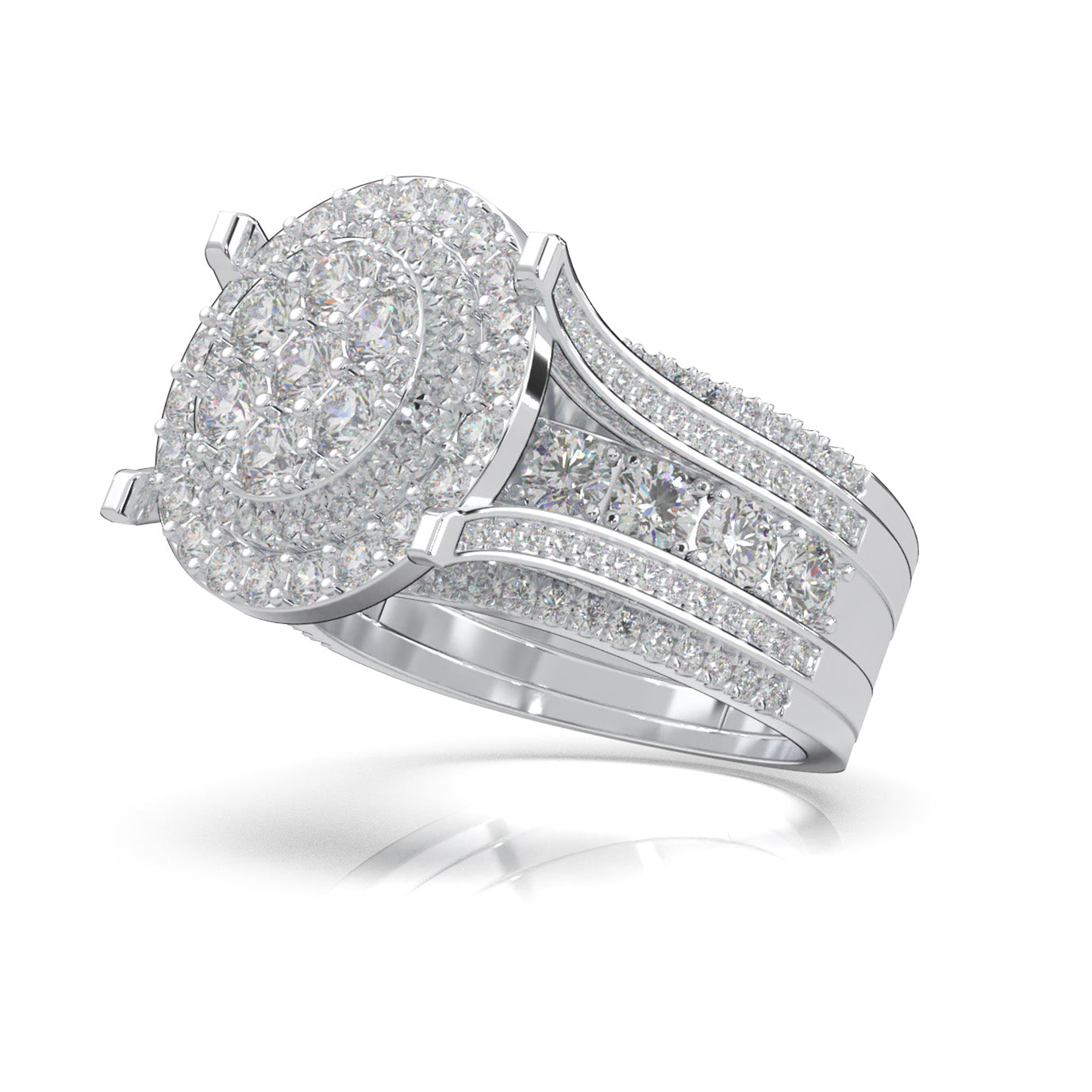 4.60 ct Natural Diamond Engagement Sets in 10k White Gold