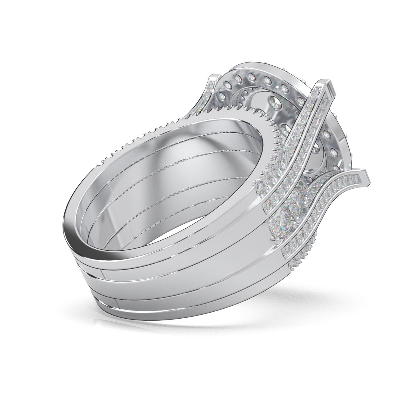 4.60 ct Natural Diamond Engagement Sets in 10k White Gold