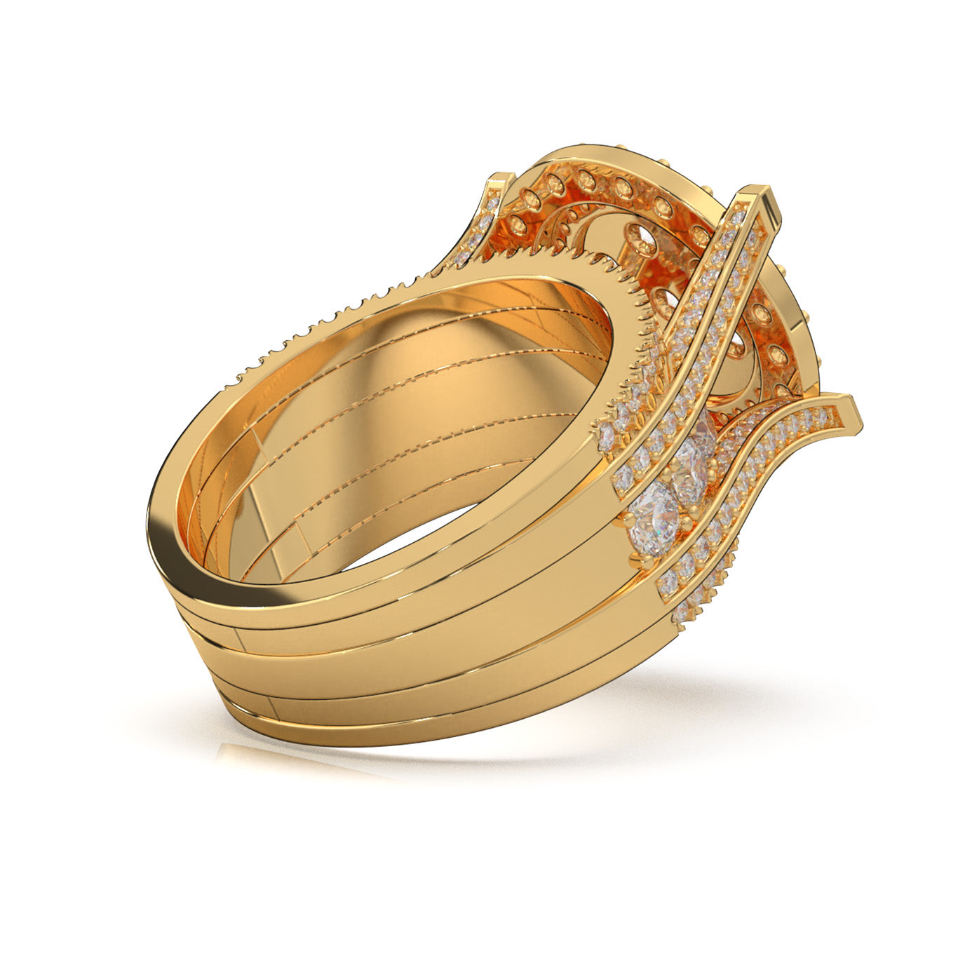 4.60 ct Natural Diamond Engagement Sets in 10k Yellow Gold