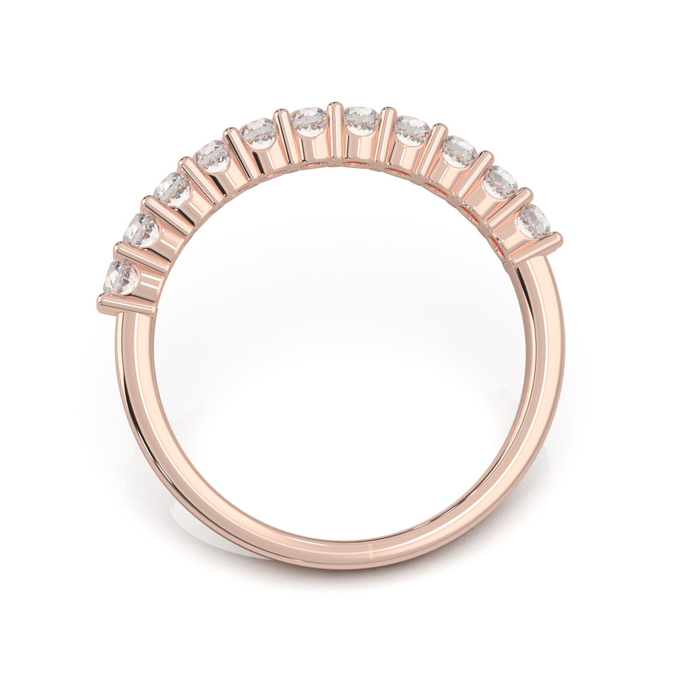 0.66 ct Natural Diamond Wedding Bands in 10k Rose Gold