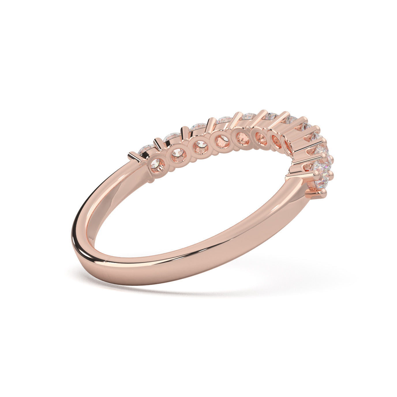 0.66 ct Moissanite Wedding Bands in 14k Rose Gold