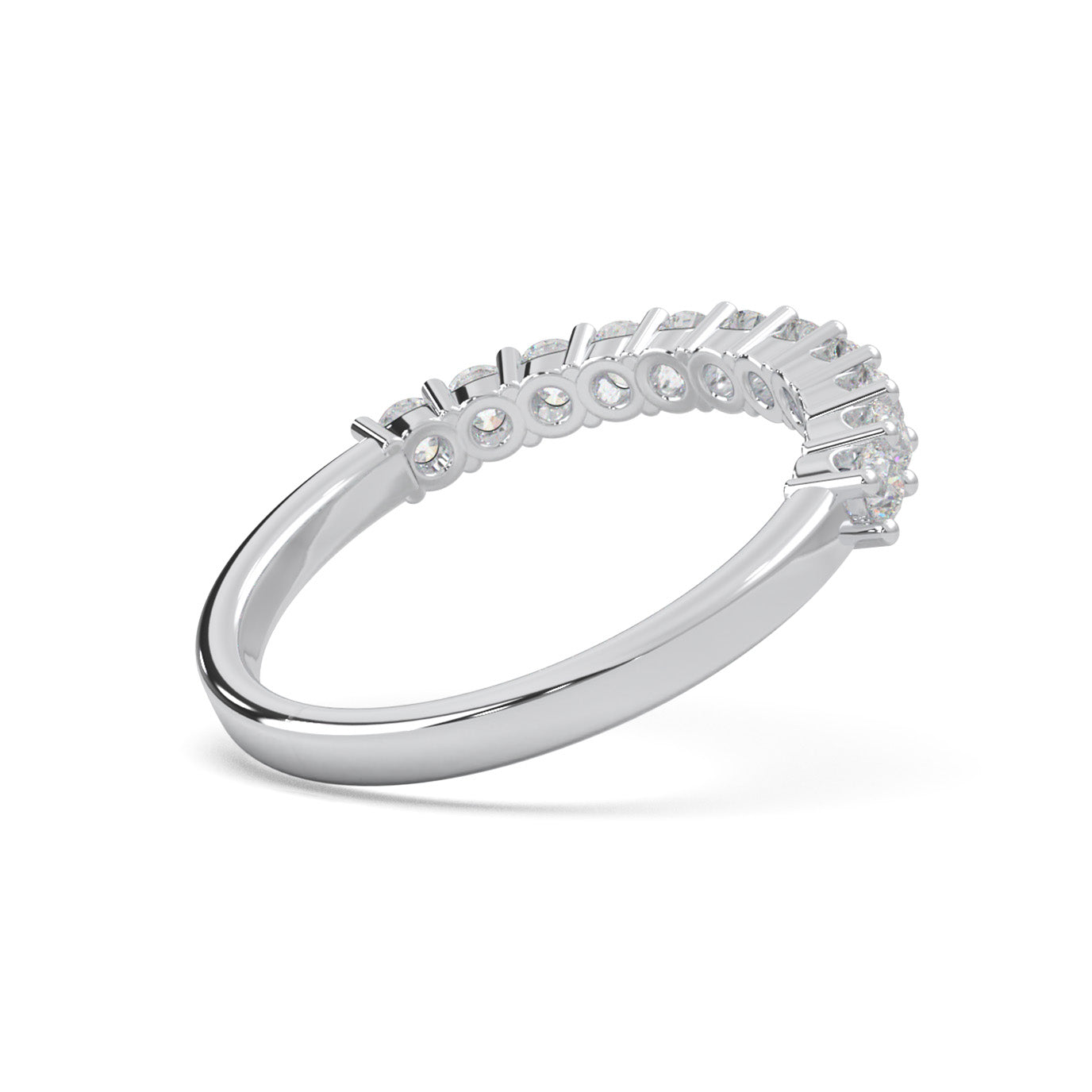 0.66 ct Natural Diamond Wedding Bands in 10k White Gold
