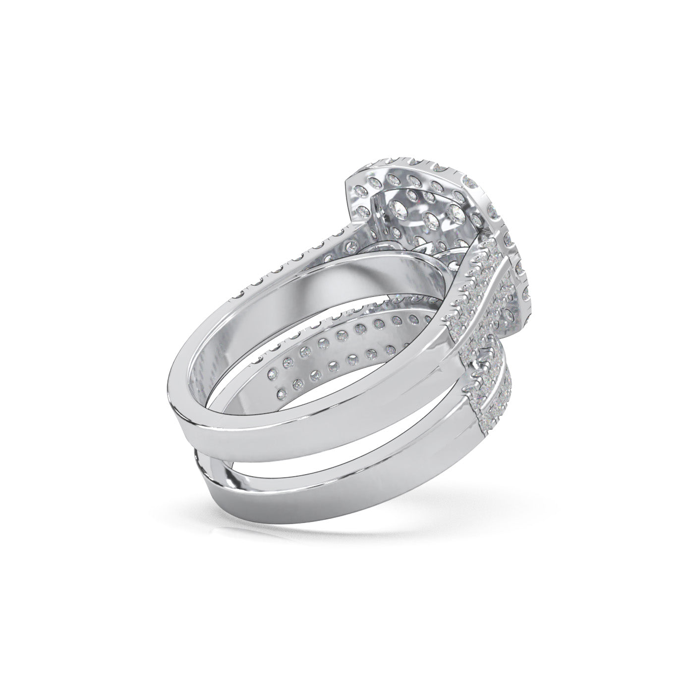 2.20 ct Moissanite Engagement Sets in 14k White Gold