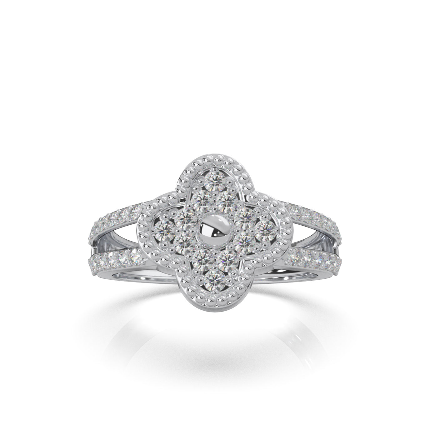 0.75 ct Moissanite Engagement Rings in 10k White Gold