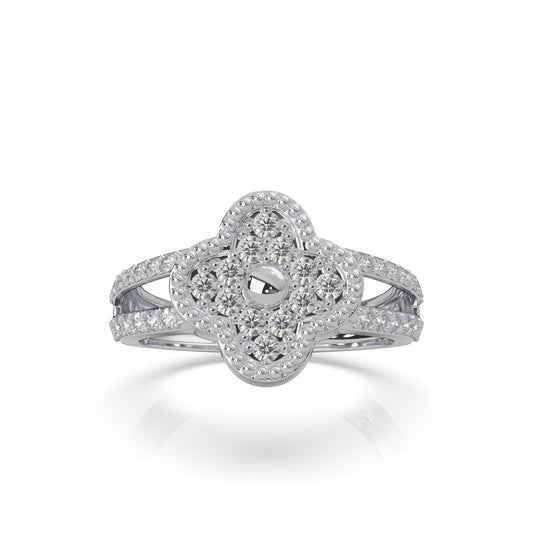 0.75 ct Natural Diamond Engagement Rings in 14k White Gold