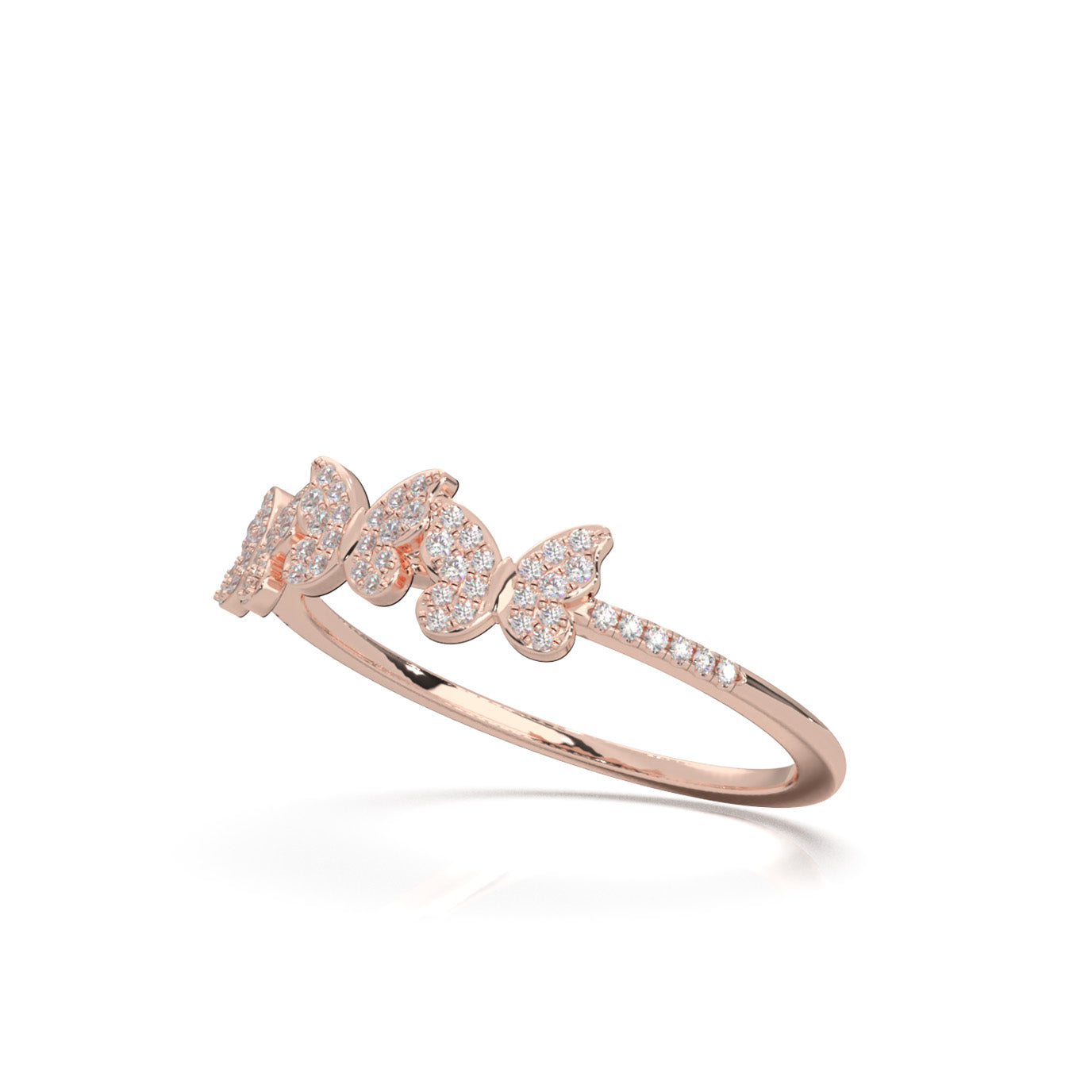 0.20 ct Moissanite Fancy Rings in 10k Rose Gold