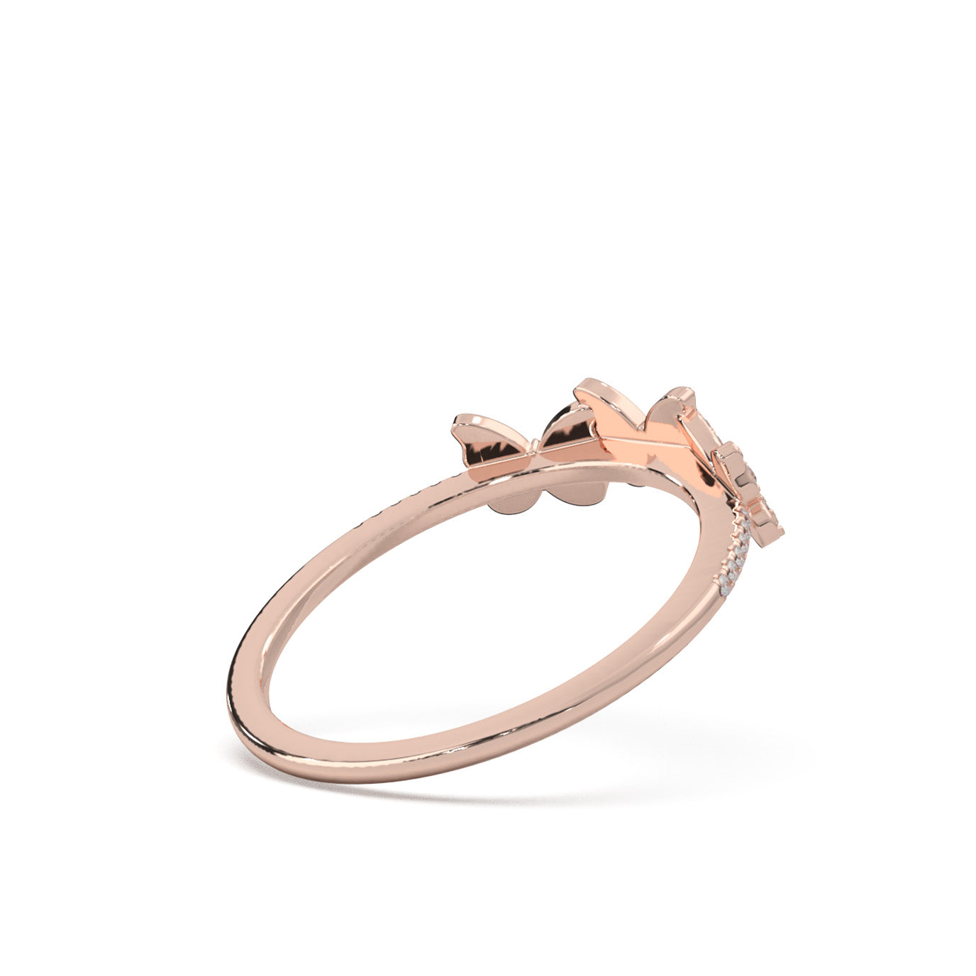 0.20 ct Natural Diamond Fancy Rings in 14k Rose Gold