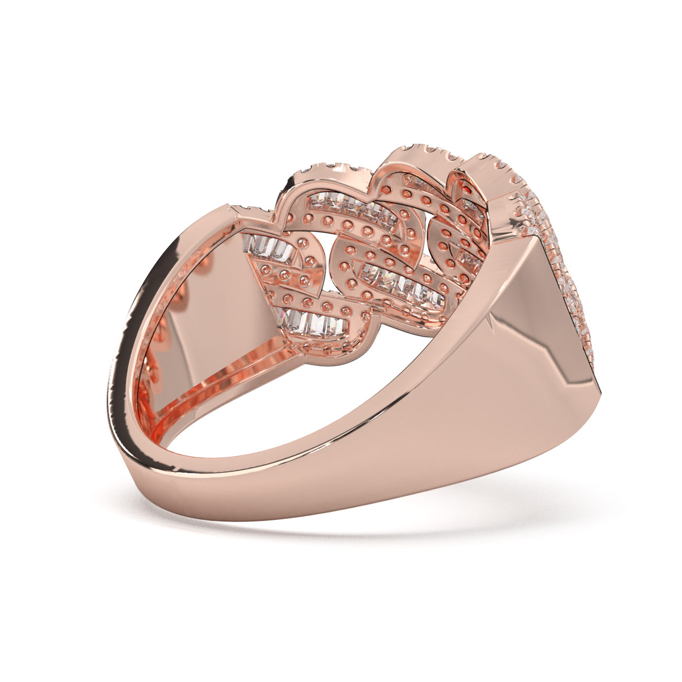 1.10 ct Moissanite Mens Wedding Bands in 10k Rose Gold