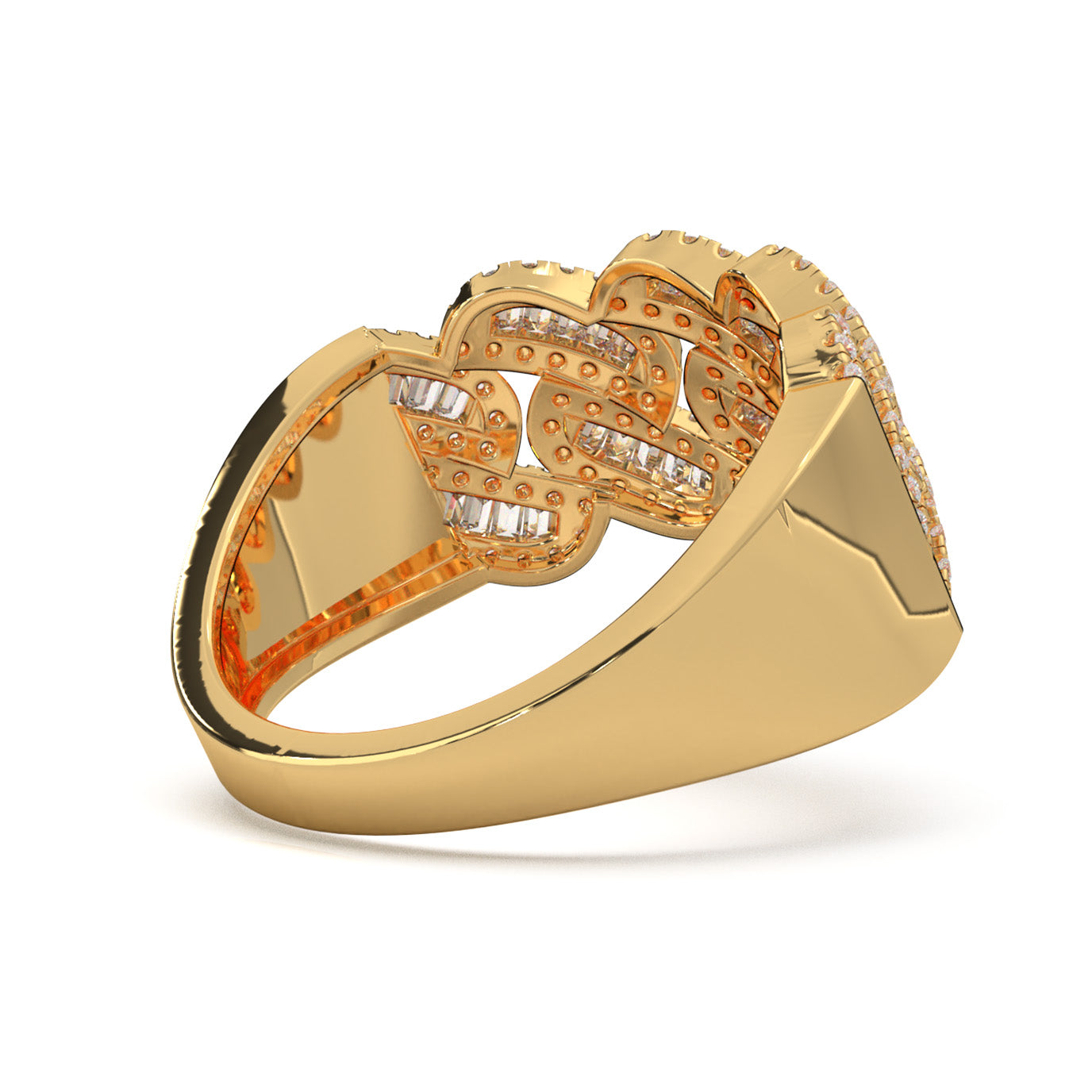 1.10 ct Moissanite Mens Wedding Bands in 10k Yellow Gold