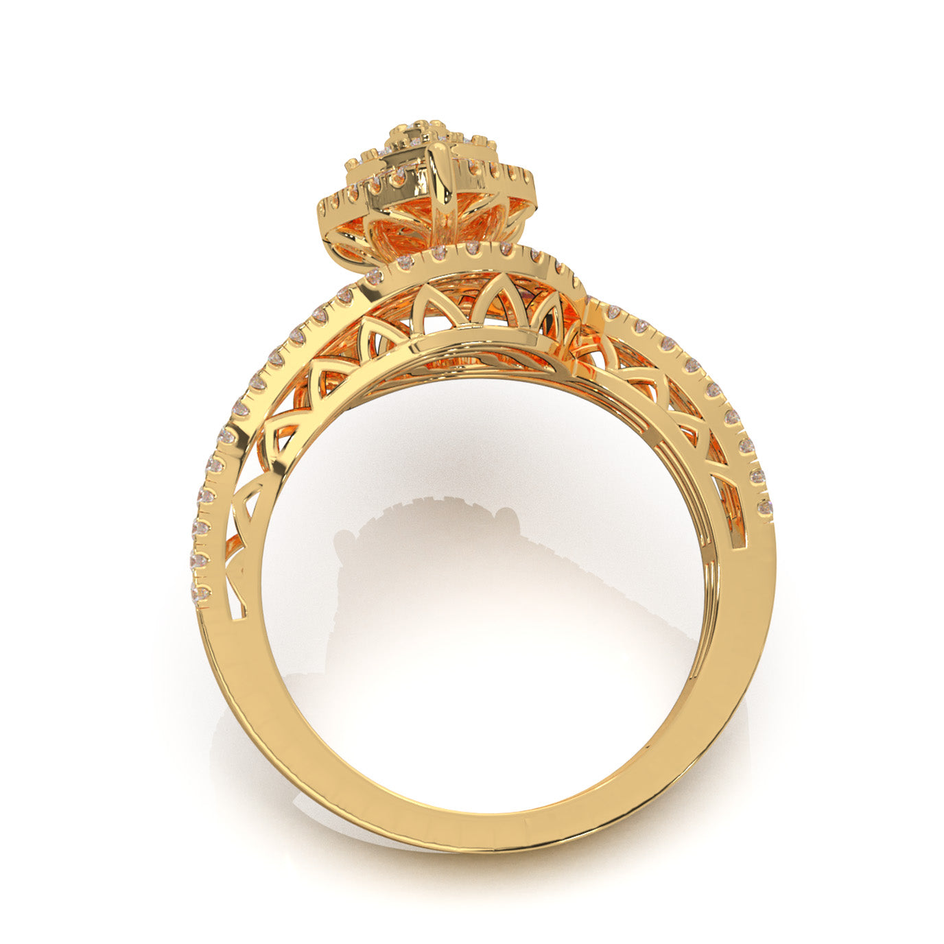 1.40 ct Natural Diamond Engagement Rings in 14k Yellow Gold
