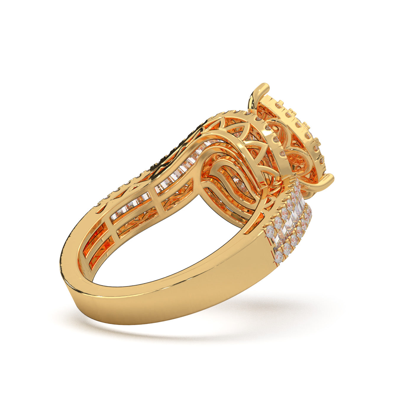 1.40 ct Moissanite Engagement Rings in 14k Yellow Gold