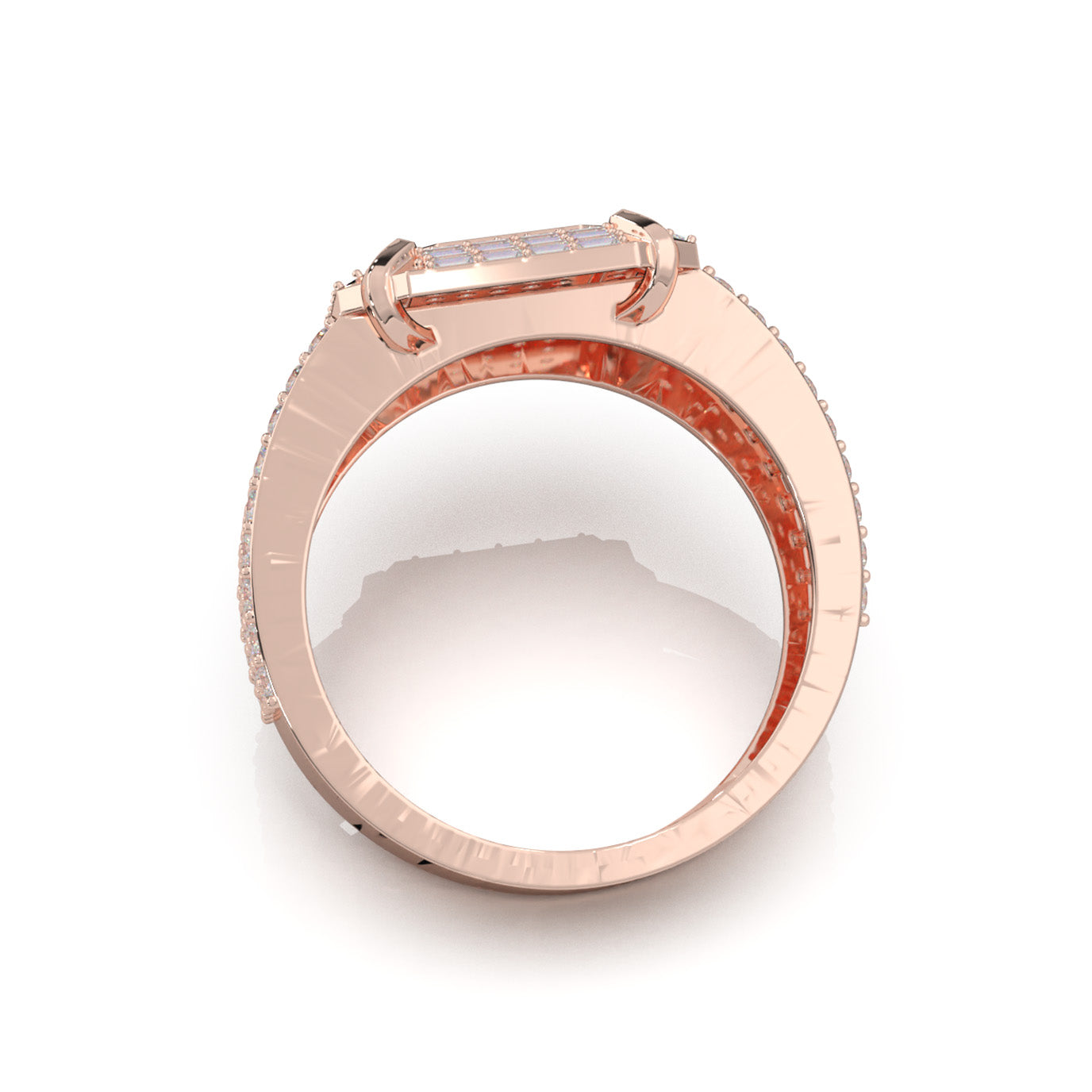 2.70 ct Natural Diamond Mens Rings in 10k Rose Gold