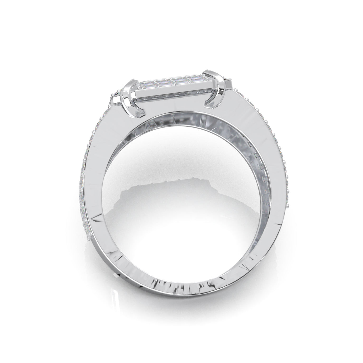2.70 ct Natural Diamond Mens Rings in 10k White Gold