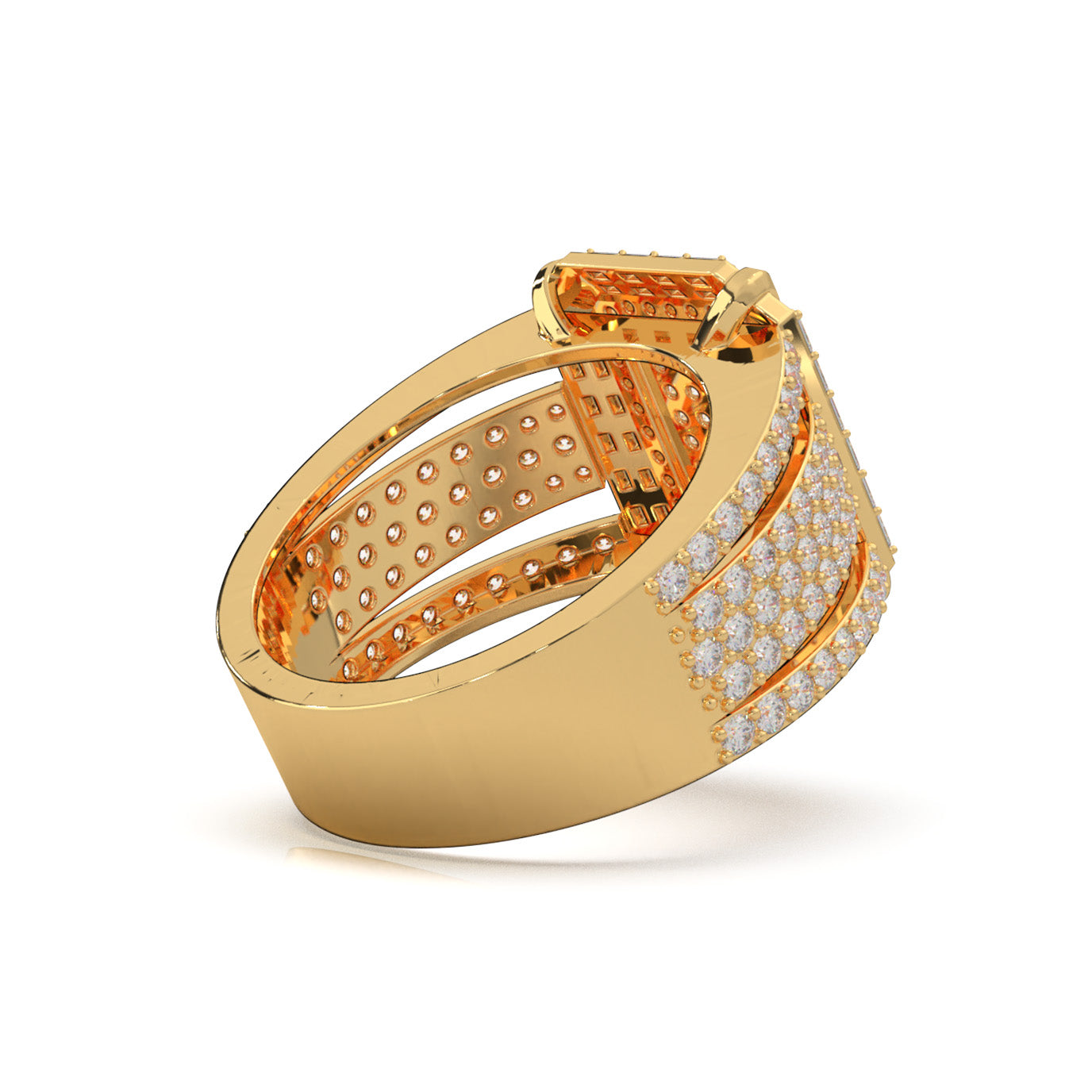 2.70 ct Moissanite Mens Rings in 10k Yellow Gold