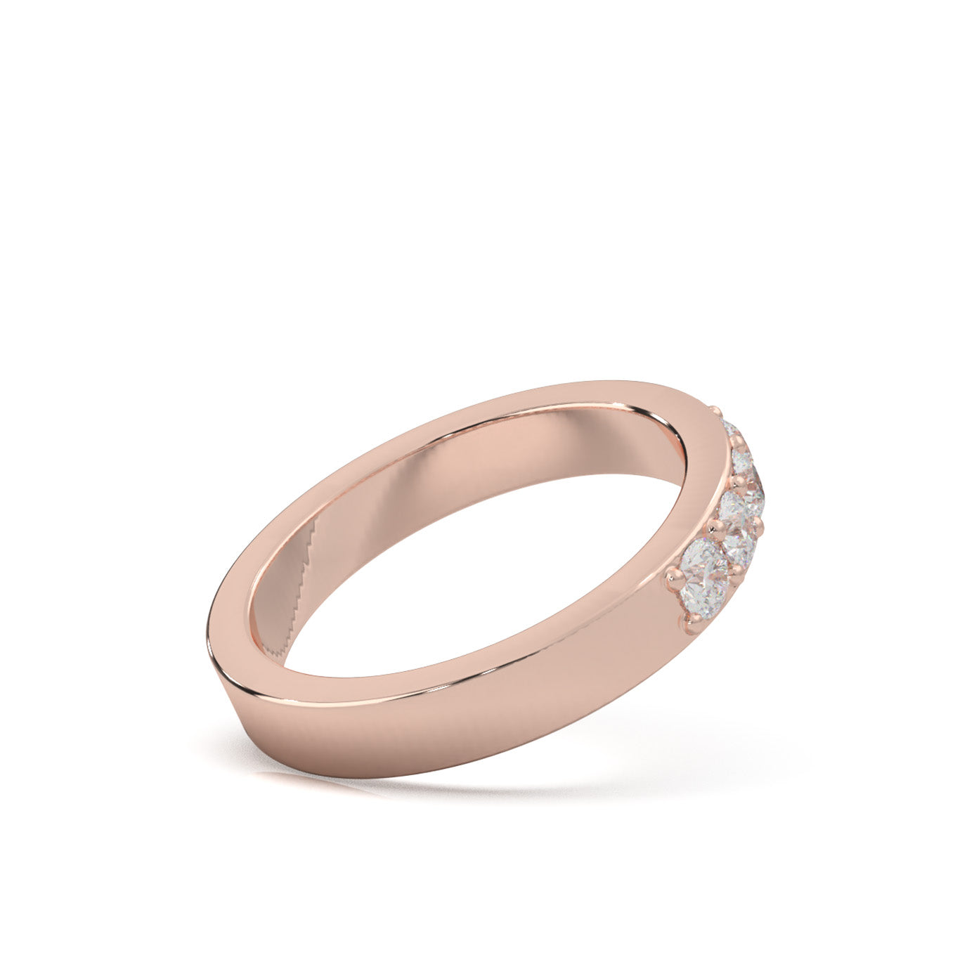 1.10 ct Natural Diamond Wedding Bands in 10k Rose Gold