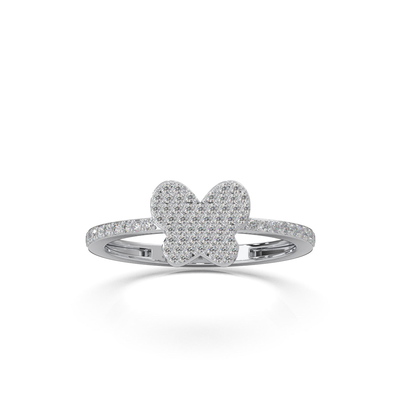 0.40 ct Moissanite Fancy Rings in 10k White Gold