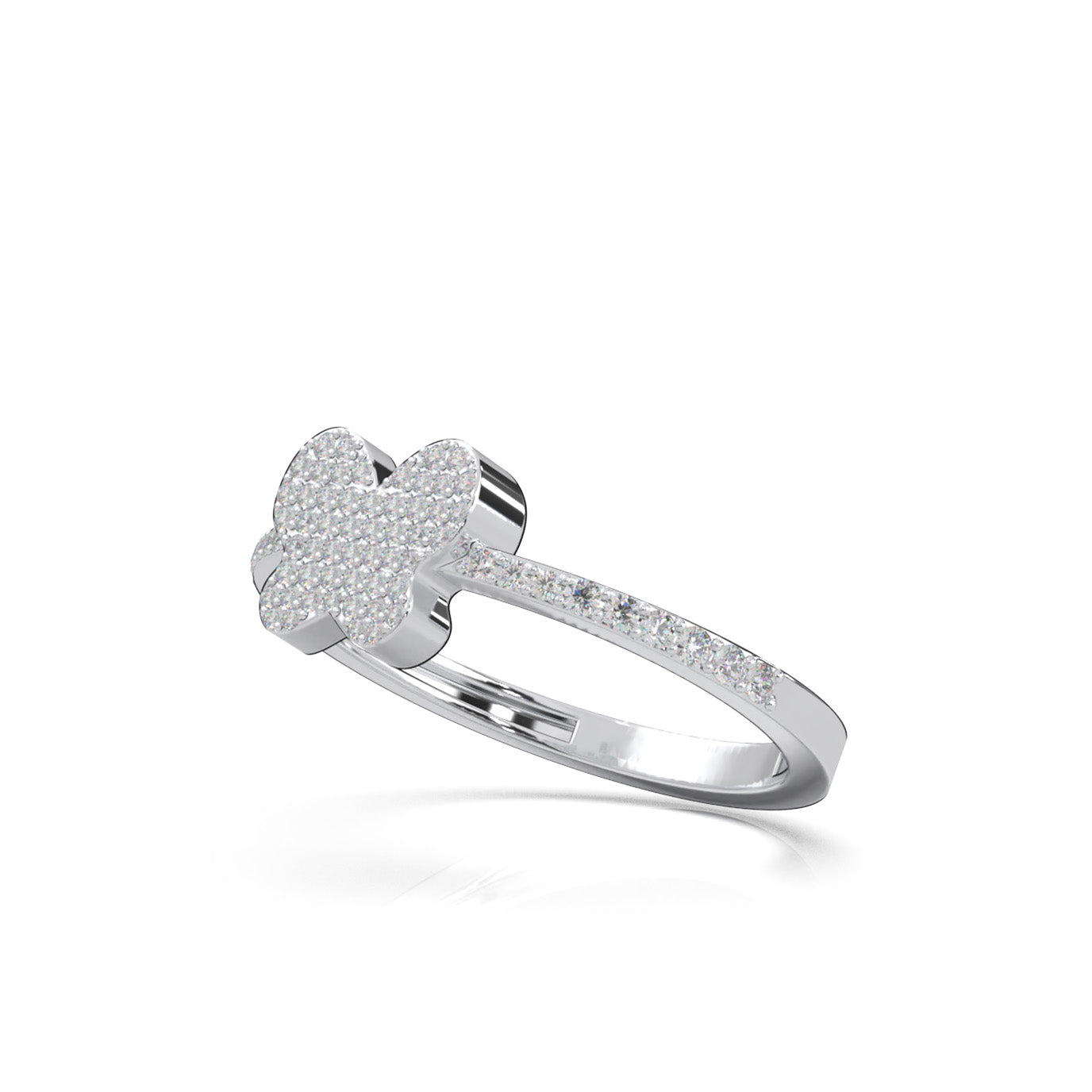 0.40 ct Moissanite Fancy Rings in 10k White Gold