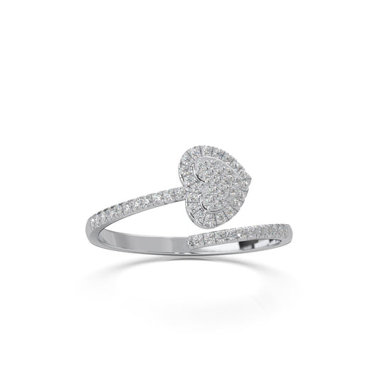 0.25 ct Moissanite Fancy Rings in 14k White Gold