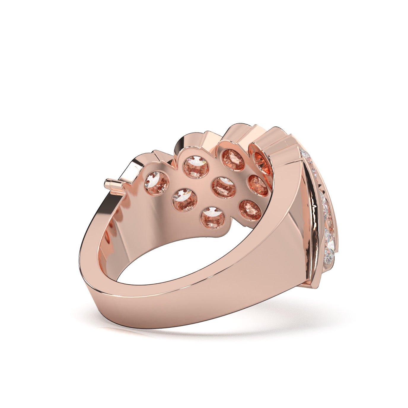 2.60 ct Natural Diamond Wedding Bands in 14k Rose Gold