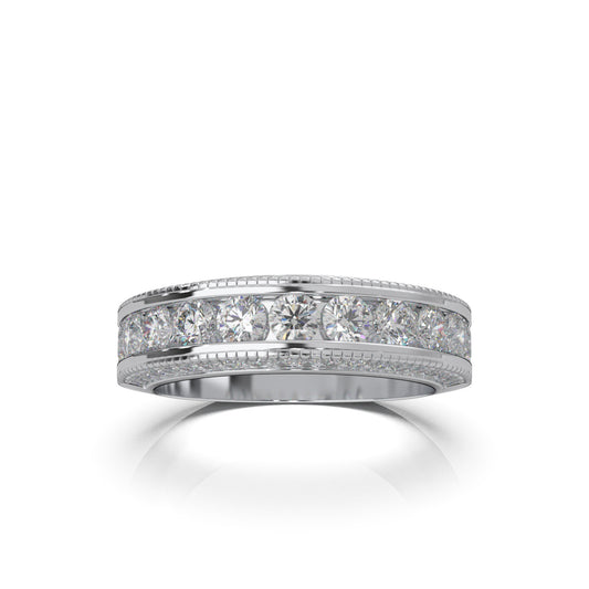 1.80 ct Moissanite Wedding Bands in 10k White Gold