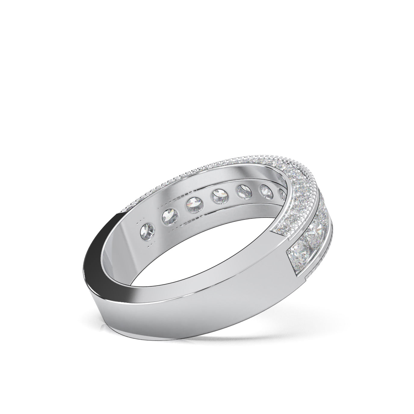 1.80 ct Natural Diamond Wedding Bands in 14k White Gold