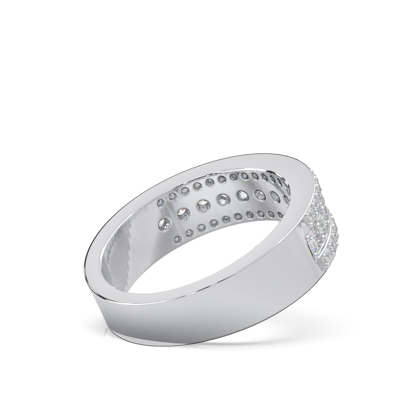 1.10 ct Natural Diamond Wedding Bands in 10k White Gold