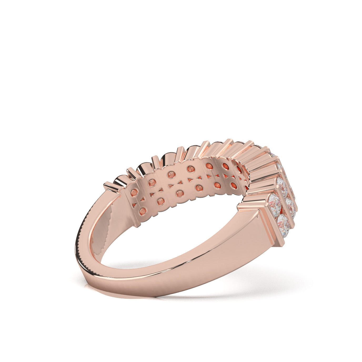 1.20 ct Moissanite Wedding Bands in 14k Rose Gold