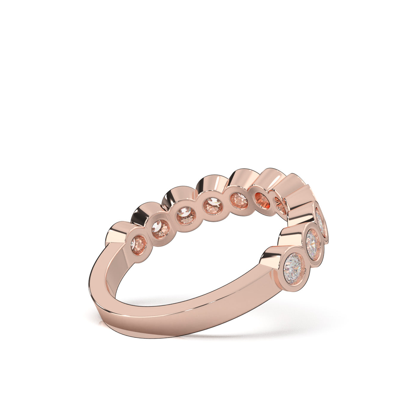 0.90 ct Natural Diamond Wedding Bands in 10k Rose Gold