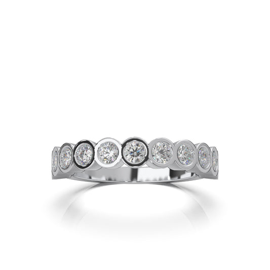 0.90 ct Natural Diamond Wedding Bands in 14k White Gold