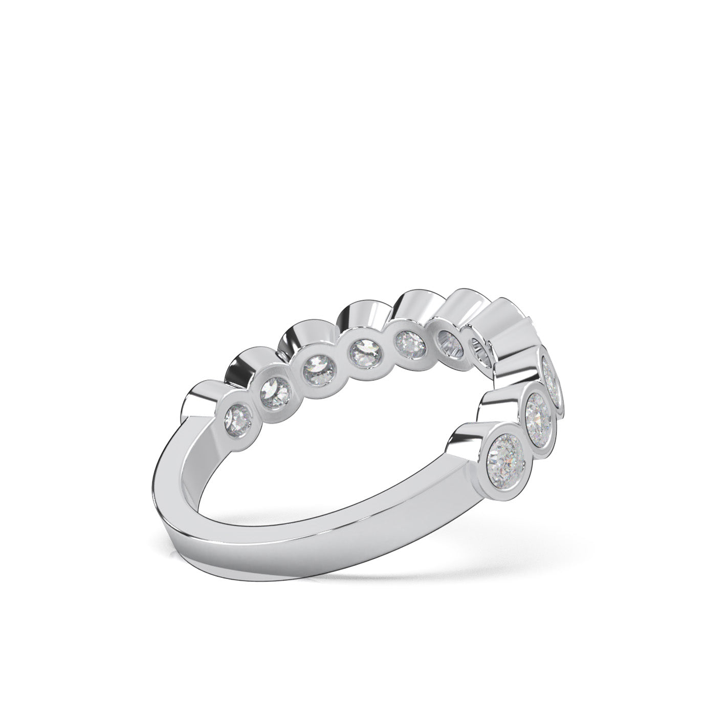 0.90 ct Natural Diamond Wedding Bands in 14k White Gold