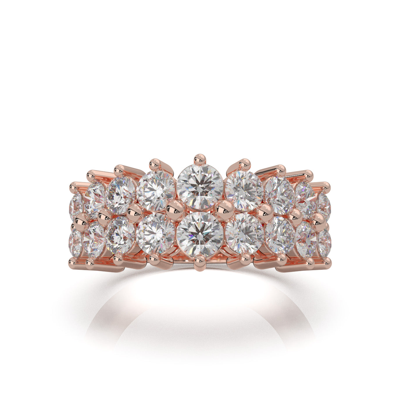 2.80 ct Natural Diamond Wedding Bands in 14k Rose Gold