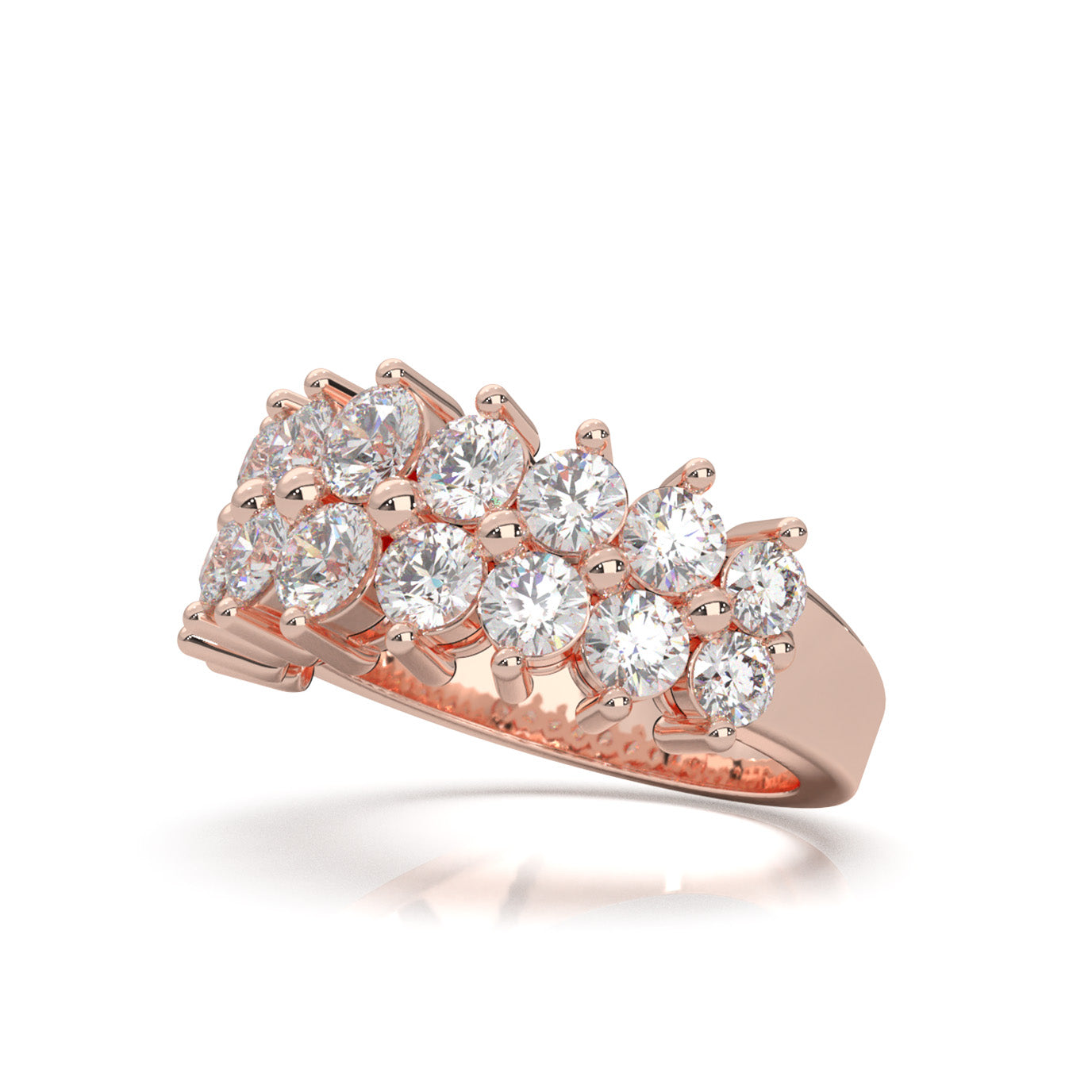 2.80 ct Natural Diamond Wedding Bands in 14k Rose Gold