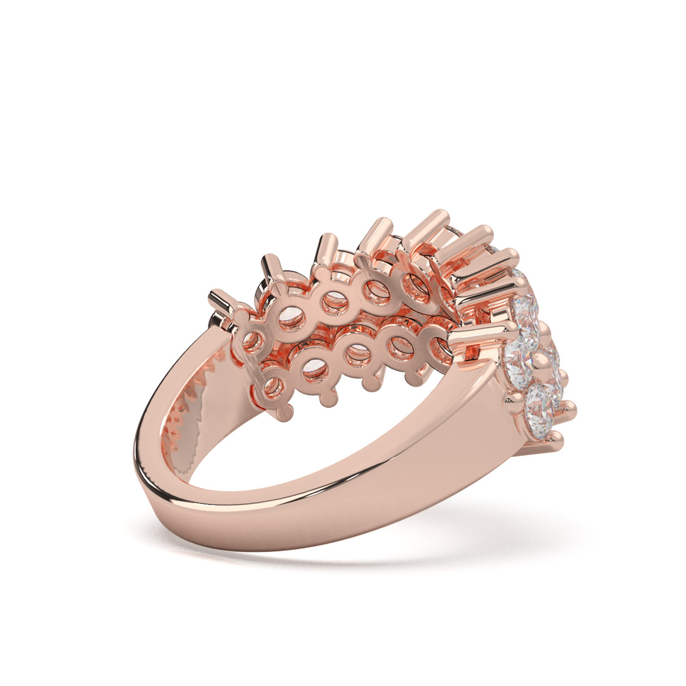2.80 ct Natural Diamond Wedding Bands in 10k Rose Gold