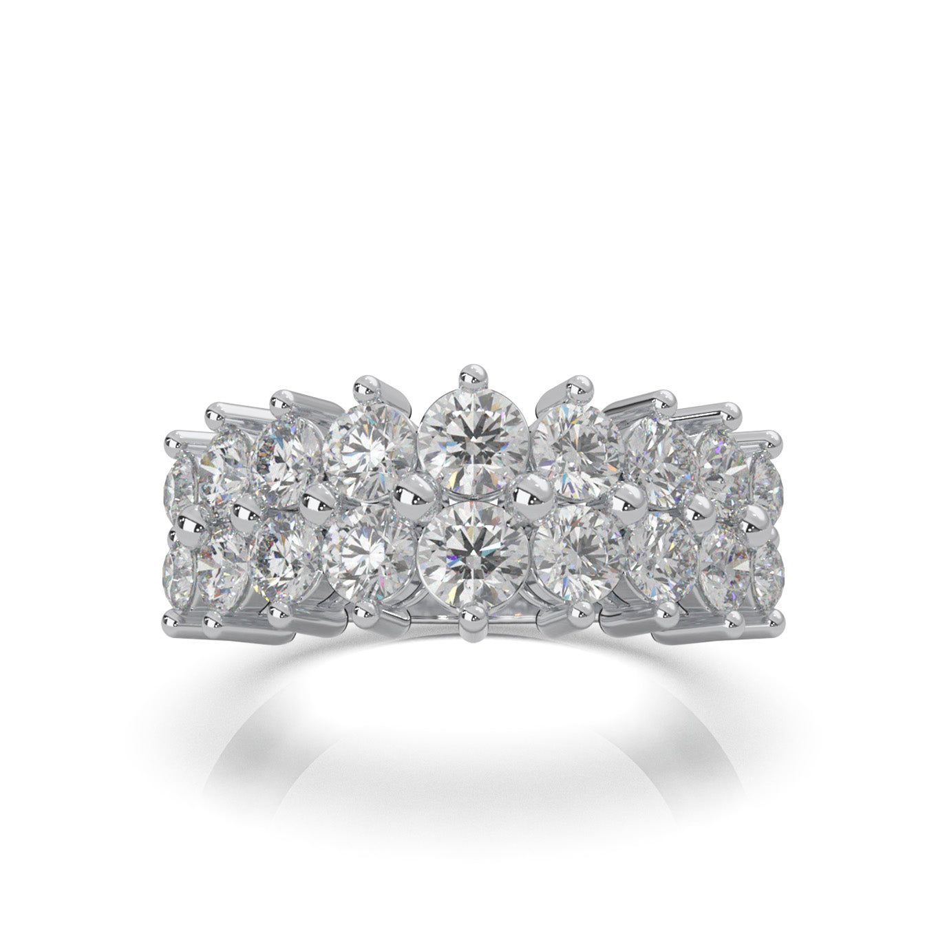 2.80 ct Natural Diamond Wedding Bands in 14k White Gold