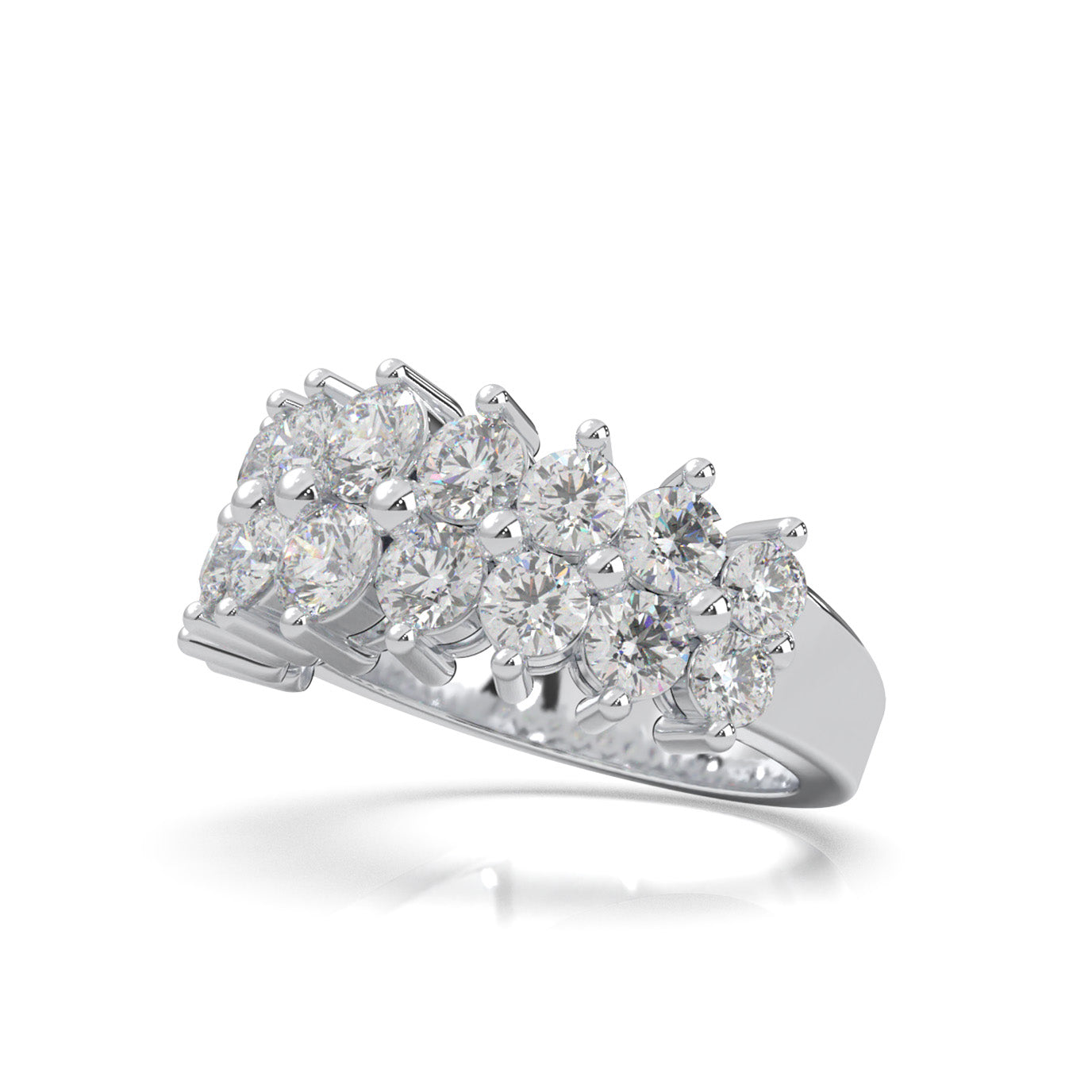 2.80 ct Natural Diamond Wedding Bands in 10k White Gold