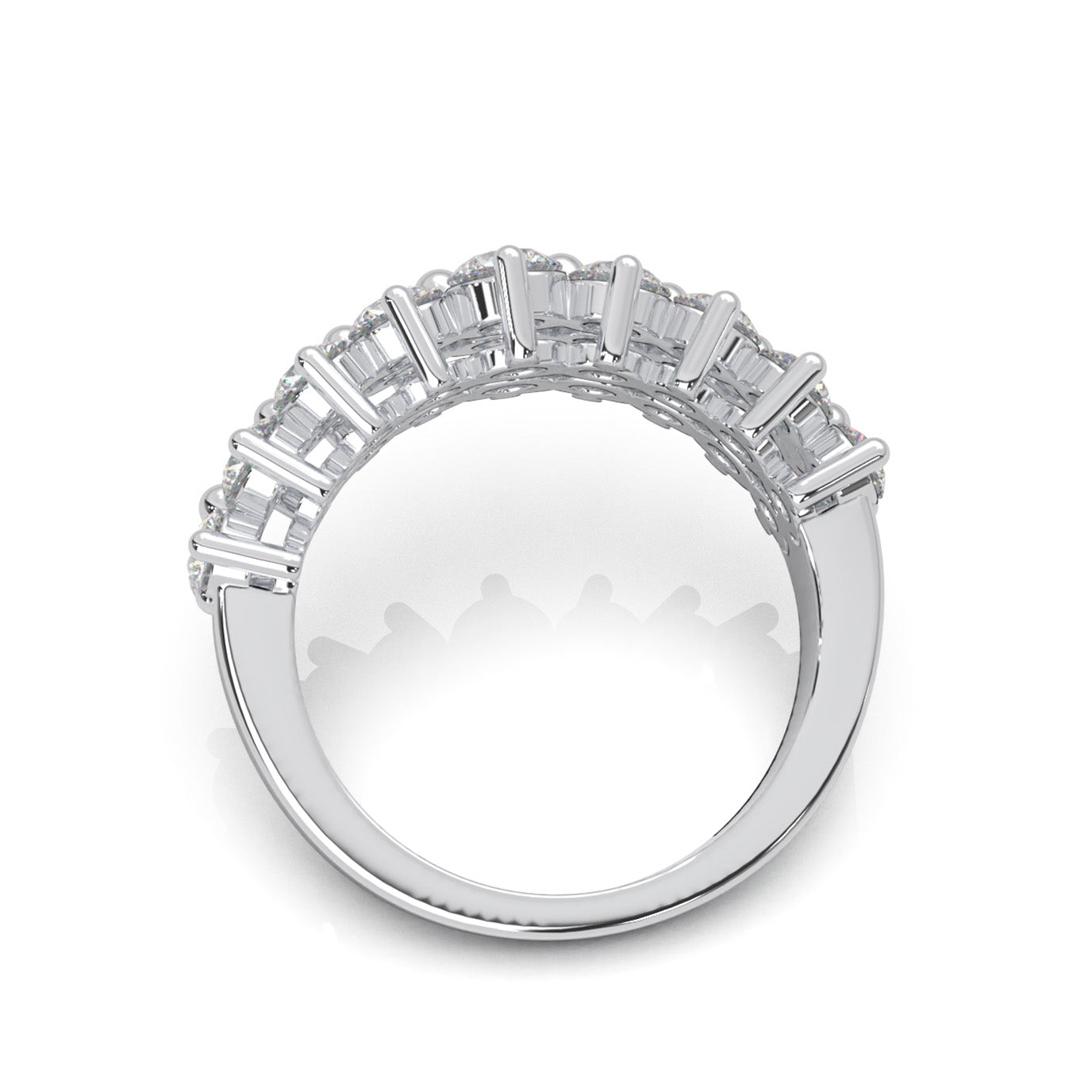 2.80 ct Natural Diamond Wedding Bands in 10k White Gold