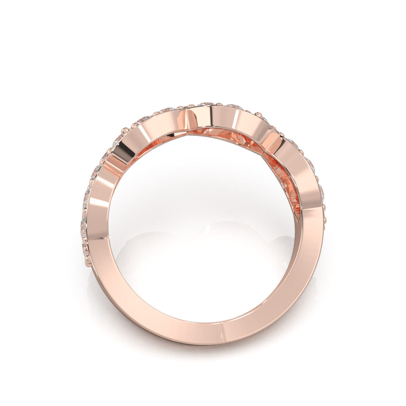 1.40 ct Moissanite Wedding Bands in 14k Rose Gold